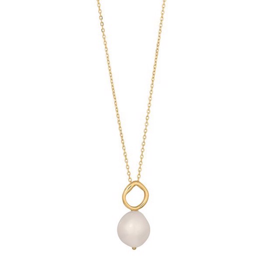 11: Nordahl Jewellery - BAROQUE52 halskæde i forgyldt sølv m. rund perle